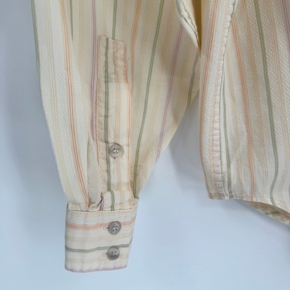 Liz Sport Vtg Pastel Striped Long Sleeve Button Up Shirt‎ Women's Sz L - Picture 9 of 13